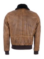 Devin Aviator Tan Brown Leather Bomber Jacket