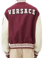 Donatella Burgundy Versace Maroon White Varsity Jacket