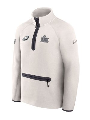 Eagles Super Bowl LIX White Half-Zip Jacket