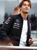 George Russell Mercedes Black Bomber Jacket
