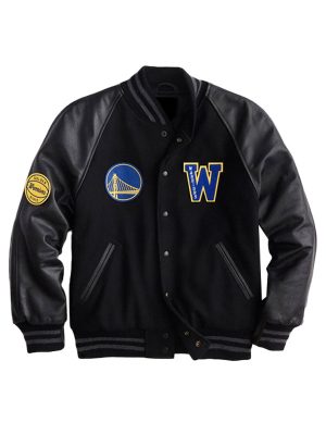 Golden State Warriors Black Varsity Jacket