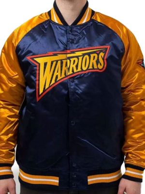 Golden State Warriors Blue Gold Satin Jacket