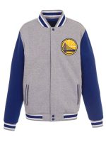 Golden State Warriors Gray Blue Varsity Jacket
