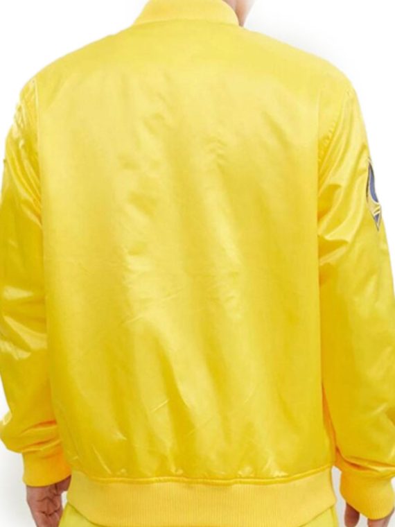 Golden State Warriors Wordmark Yellow Satin Jacket