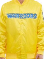 Golden State Warriors Wordmark Yellow Satin Jacket