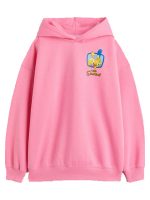 Homer Simpson Pink Fleece Pullover Hoodie