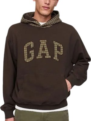 Houndstooth Gap Brown Pullover Hoodie