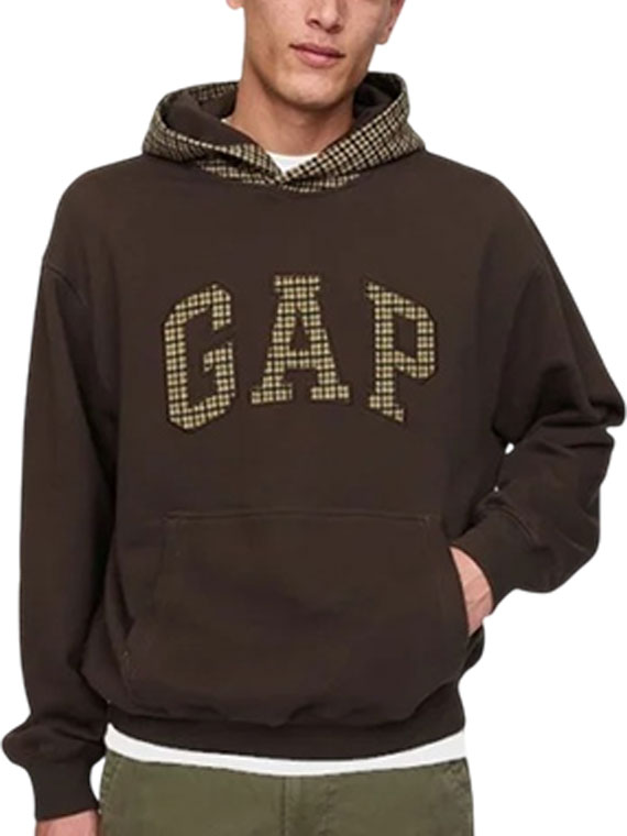 Houndstooth Gap Brown Pullover Hoodie