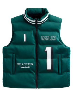 Jalen Hurts Philadelphia Eagles Green Puffer Vest