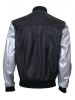 Kanye West Rexine Black Bomber Varsity Jacket