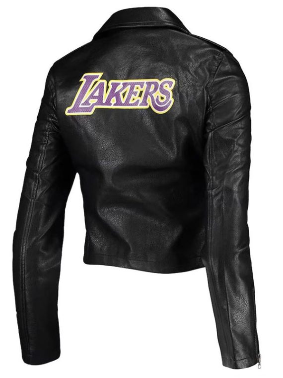 Los Angeles Lakers Black Moto Leather Jacket