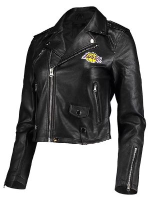 Los Angeles Lakers Black Moto Leather Jacket