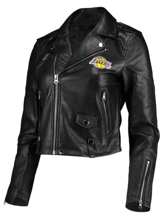 Los Angeles Lakers Black Moto Leather Jacket