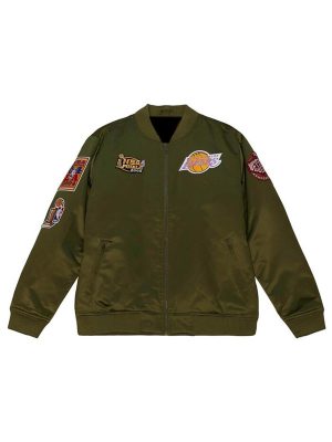 Los Angeles Lakers Flight Green Satin Jacket