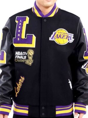 Los Angeles Lakers Mash Up Capsule Black Varsity Jacket