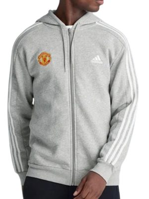 Manchester United Essentials Gray Zip-Up Hoodie