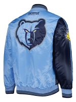 Memphis Grizzlies Fast Break Blue Light Blue Satin Jacket