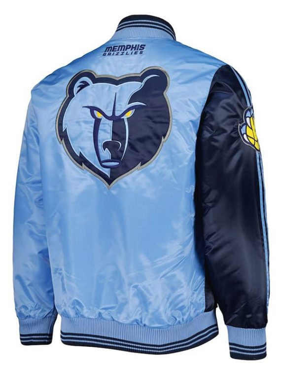 Memphis Grizzlies Fast Break Blue Light Blue Satin Jacket