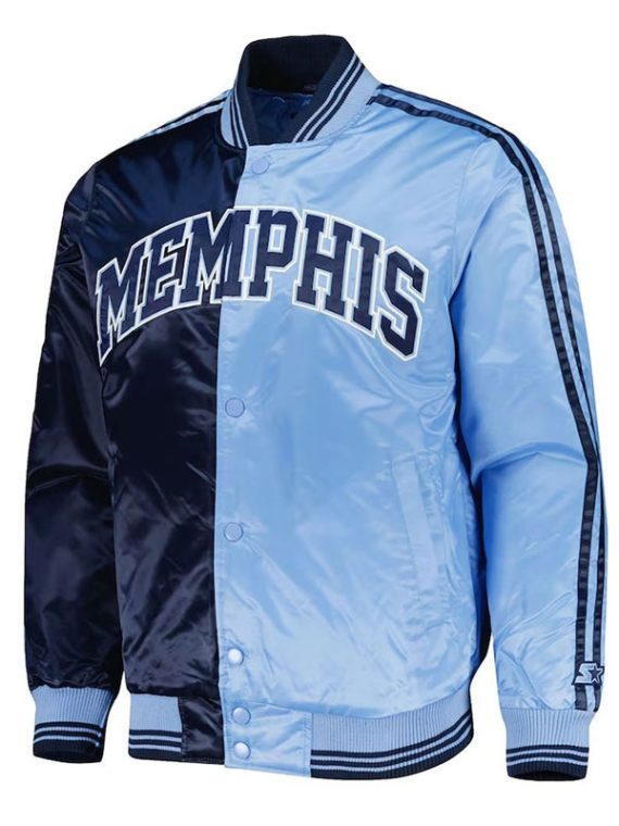 Memphis Grizzlies Fast Break Blue Light Blue Satin Jacket