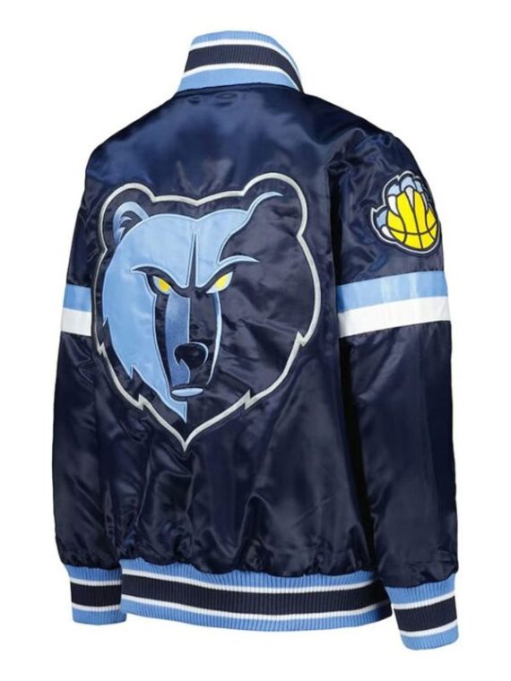 Memphis Grizzlies Home Game Navy Blue Satin Jacket