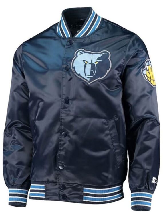 Memphis Grizzlies The Diamond Classic Blue Satin Jacket