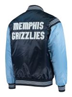 Memphis Grizzlies The Enforcer Blue Satin Varsity Jacket