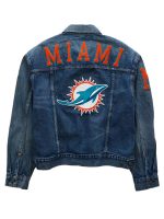 Miami Dolphins Blue Denim Jacket