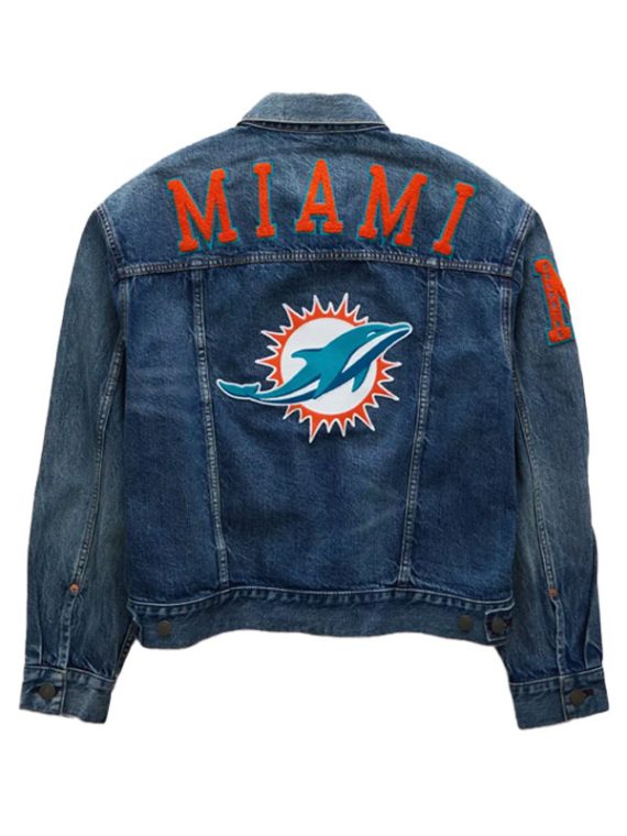 Miami Dolphins Blue Denim Jacket