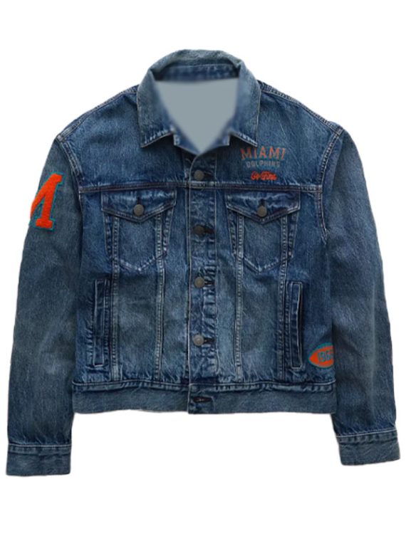 Miami Dolphins Blue Denim Jacket