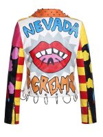 Nevada Screams Punk Style Cropped biker Leather Jacket