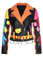 Nevada Screams Punk Style Cropped biker Leather Jacket