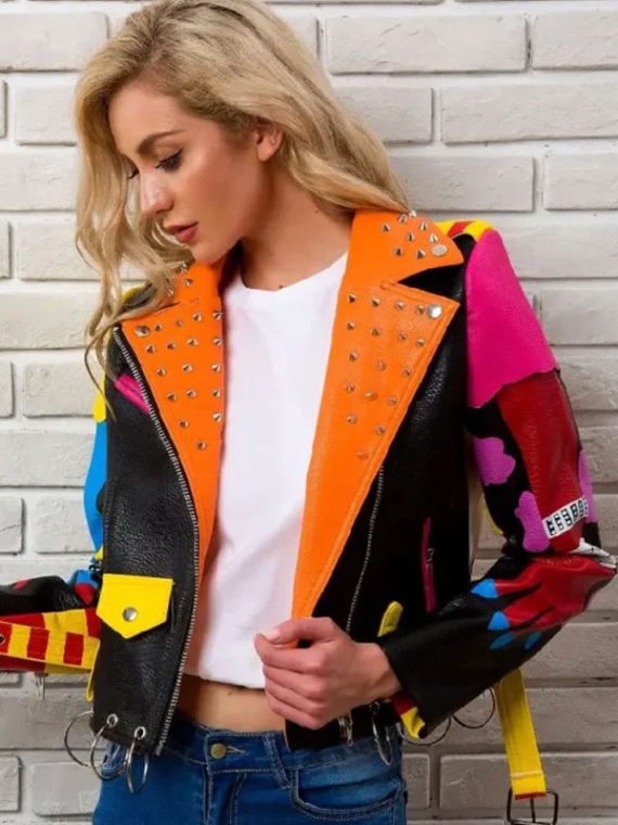 Nevada Screams Punk Style Cropped biker Leather Jacket