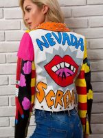 Nevada Screams Punk Style Cropped biker Leather Jacket