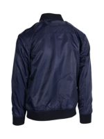 Patched American Flag Blue Bomber Jacket