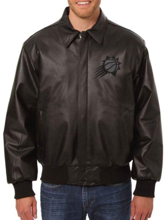 Phoenix Suns Black Leather Jacket