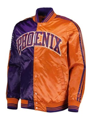 Phoenix Suns Fast Break Purple Orange Satin Jacket