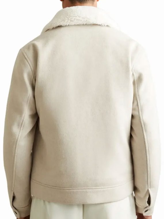 Reiss Andrew Beige Wool Blend Jacket