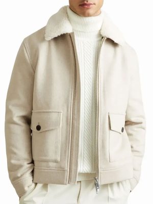 Reiss Andrew Beige Wool Blend Jacket