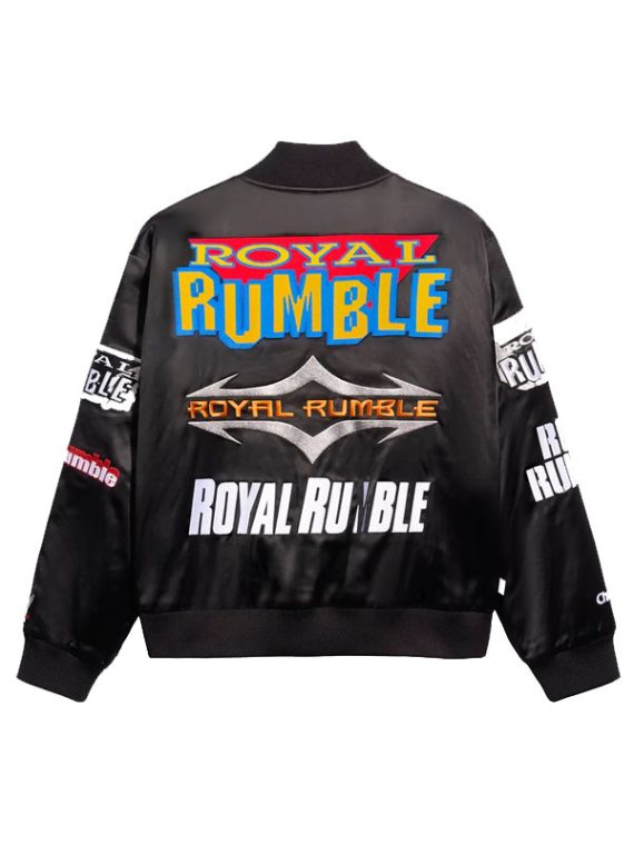 Royal Rumble Historic Logos Black Satin Jacket