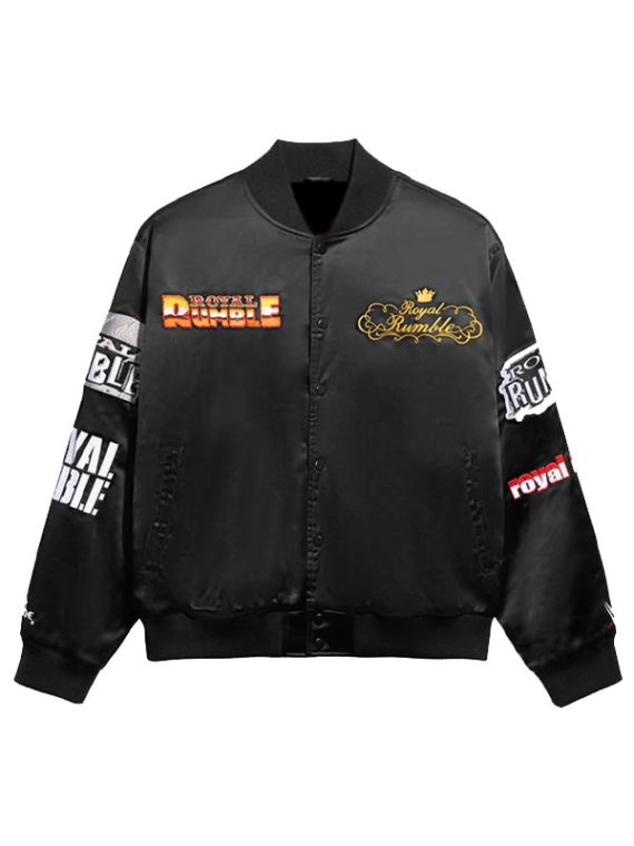 Royal Rumble Historic Logos Black Satin Jacket