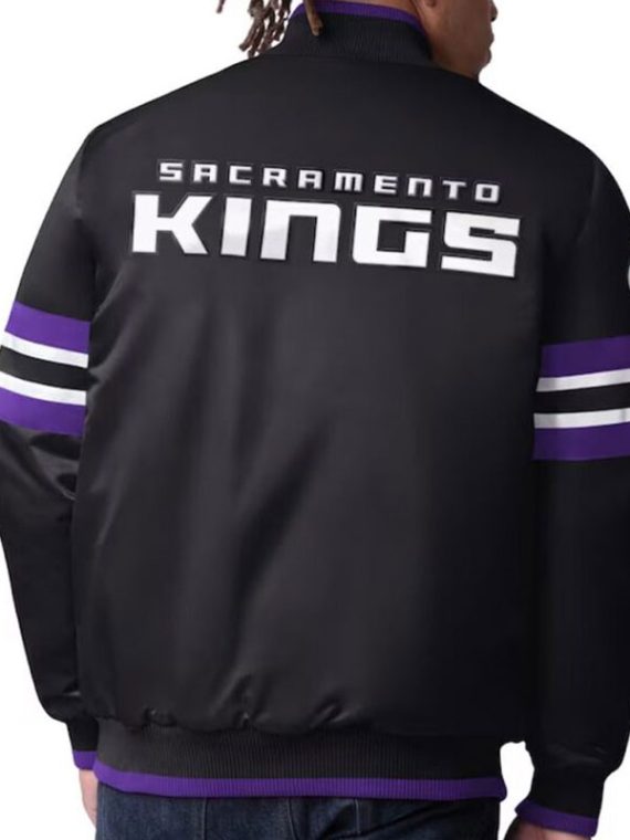 Sacramento Kings Scout Black Satin Varsity Jacket