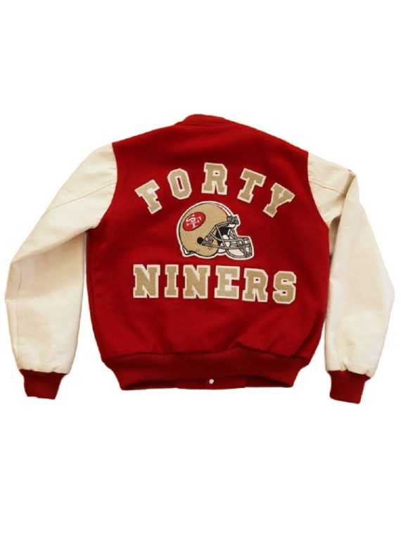 San Francisco 49ers 80’s Red Beige Varsity Jacket
