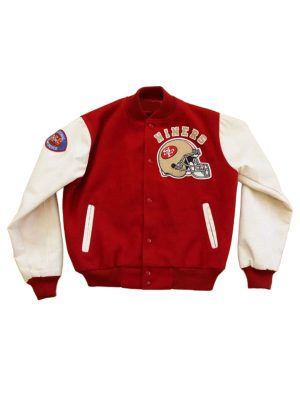 San Francisco 49ers 80’s Red Beige Varsity Jacket
