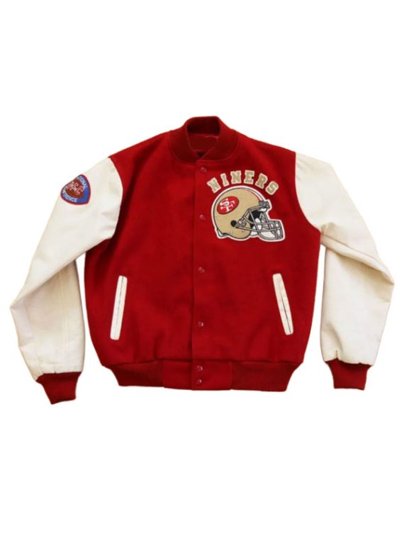 San Francisco 49ers 80’s Red Beige Varsity Jacket