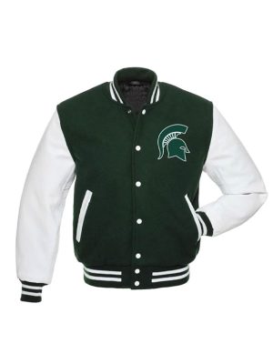 Spartans Michigan State Green White Varsity Jacket