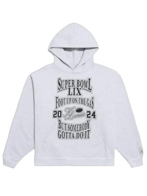 Super Bowl LIX Foot Up On The Gas Grey Pullover Hoodie