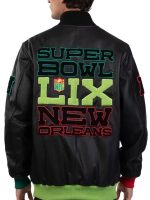 Super Bowl LIX Michael Strahan Black Leather Jacket