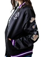Utah Jazz Origins Black Satin Varsity Jacket