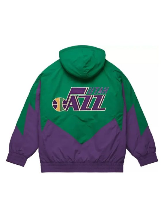 Utah Jazz Retro Green Purple Hooded Jacket