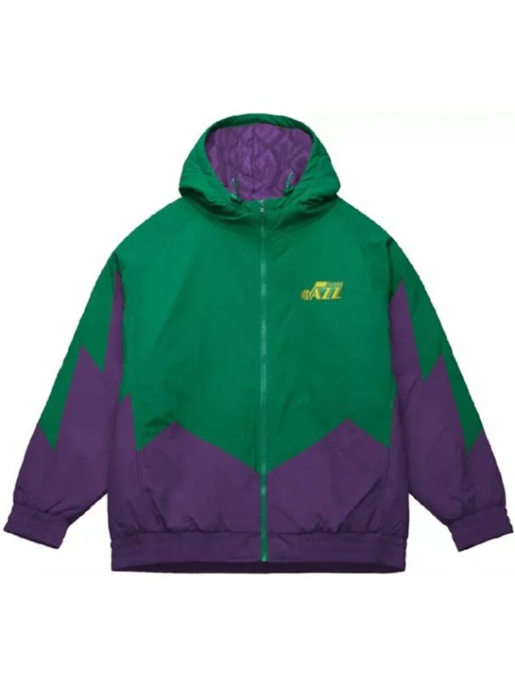 Utah Jazz Retro Green Purple Hooded Jacket